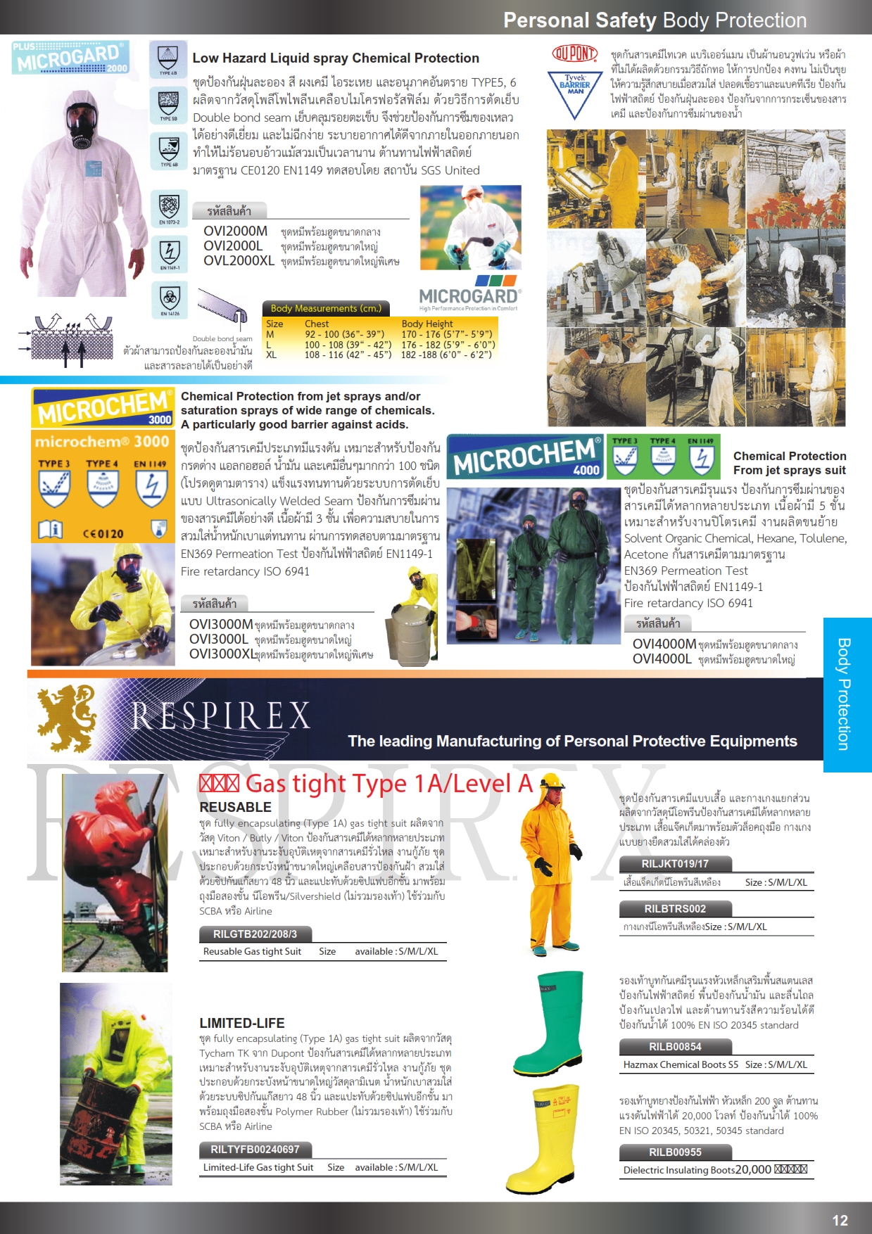 ชุดป้องกันฝุ่นละออง ชุดกันสารเคมี รองเท้าบูท ชุดเซฟตี้ป้องกันอันตราย ปี2558
