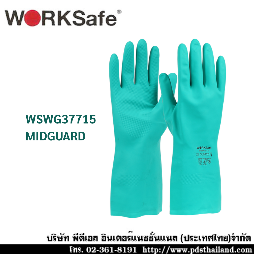 ถุงมือไนไตรป้องกันสารเคมี รหัส WSWG37715SX